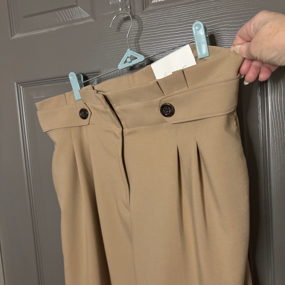 Ann Taylor The Paperbag Ankle Pant New Trousers / Pants Tan Pleated Size 14 - Picture 12 of 14